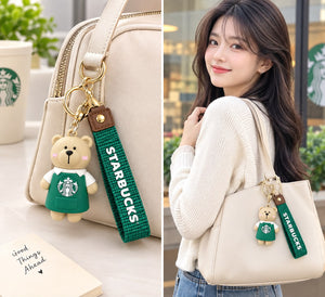 Starbucks Barista Bear 3D Silicone Keychain