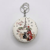 Parisian Romance Pocket Mirror Keychain