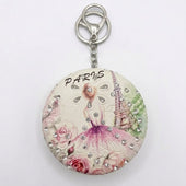 Parisian Romance Pocket Mirror Keychain