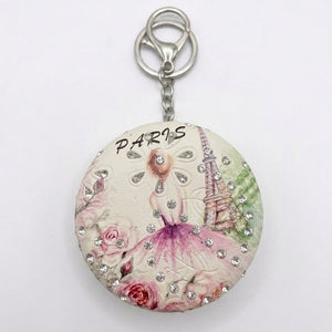 Parisian Romance Pocket Mirror Keychain