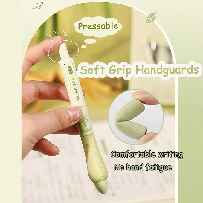 Zen Tea Cloud Grip Aesthetic Gel Pen Set