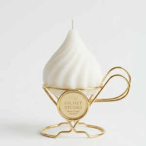 Artisan Ivory Swirled Modak Candle