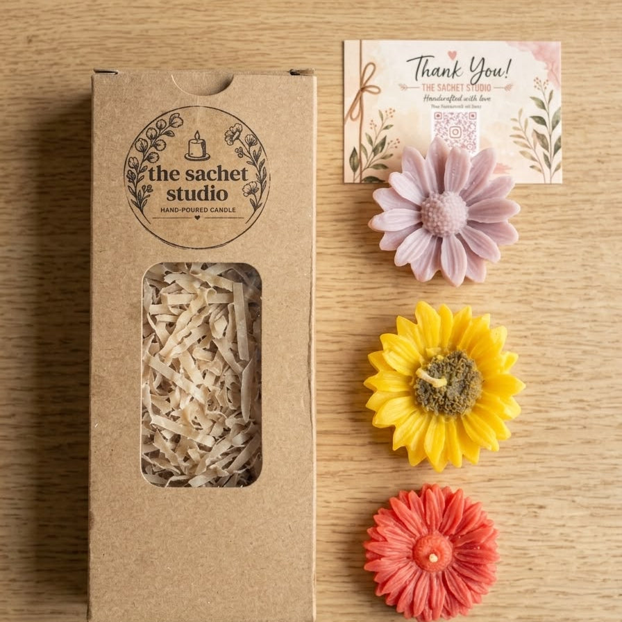 Floral Blossom Sculptural Candle Set