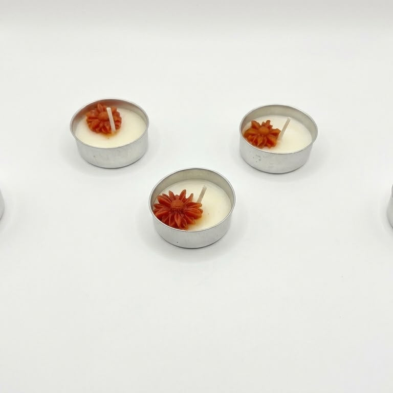 Floral T-Light Embedded Tealight Candle Set