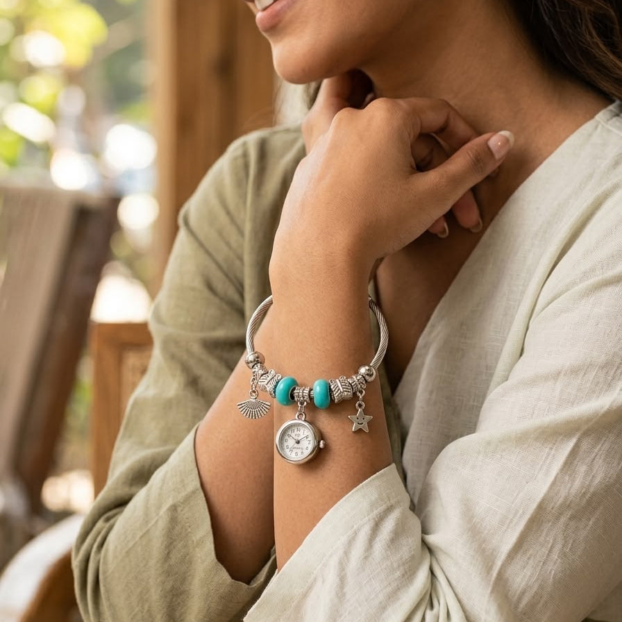 Silver Charm Watch Bracelet
