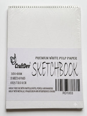 CraftDev Premium White Pulp Paper A3 Sketchbook