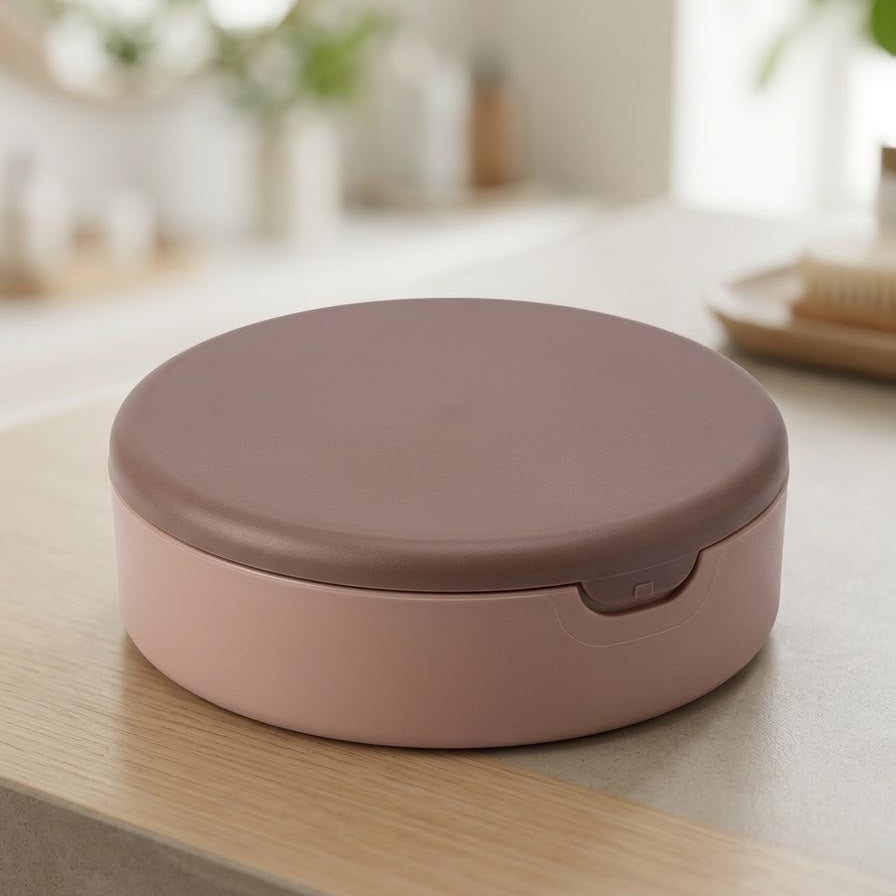 Compact Portable Jewelry & Makeup Organizer with Built-In Mirror