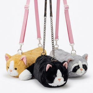 Plush Realistic Cat Fur Handbag - KawaiWorld