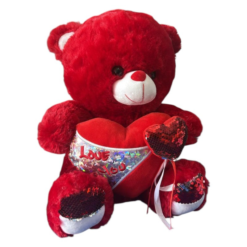 Aesthetic Red Love Bear Plush Toy - KawaiWorld