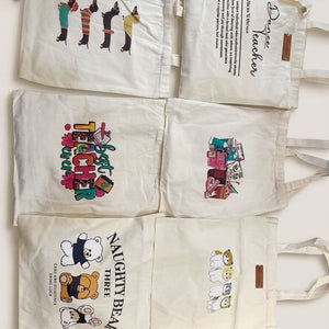 Typography Canvas Minimalist Tote - KawaiWorld