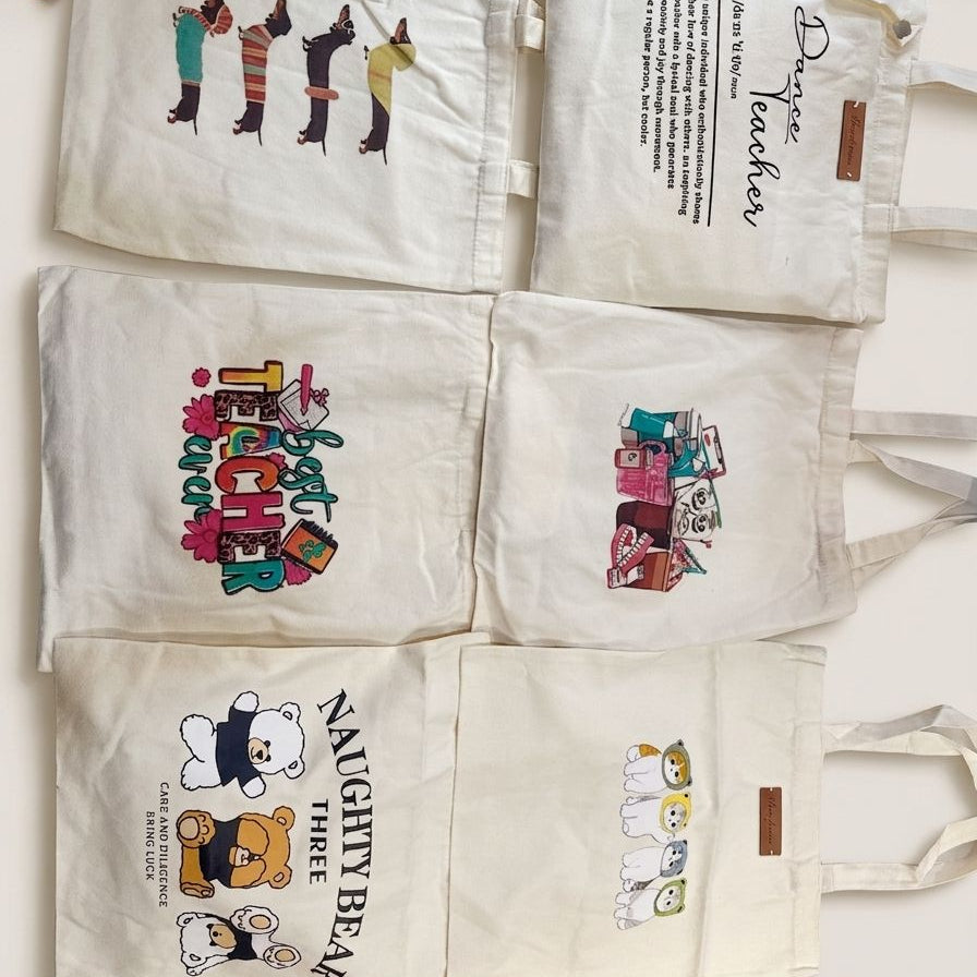 Typography Canvas Minimalist Tote - KawaiWorld