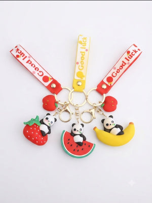 Sweet Treat Panda: Fruit Series 3D Keychain