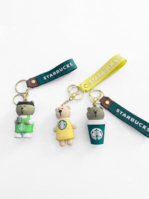 Starbucks Barista Bear 3D Silicone Keychain