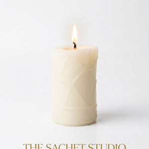 Architectural Geometric Carved Pillar Candle