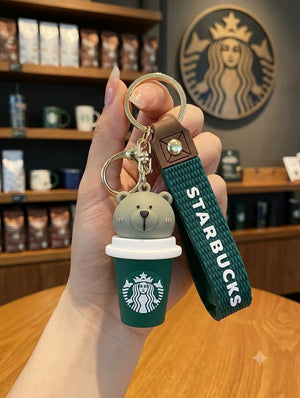Starbucks Barista Bear 3D Silicone Keychain