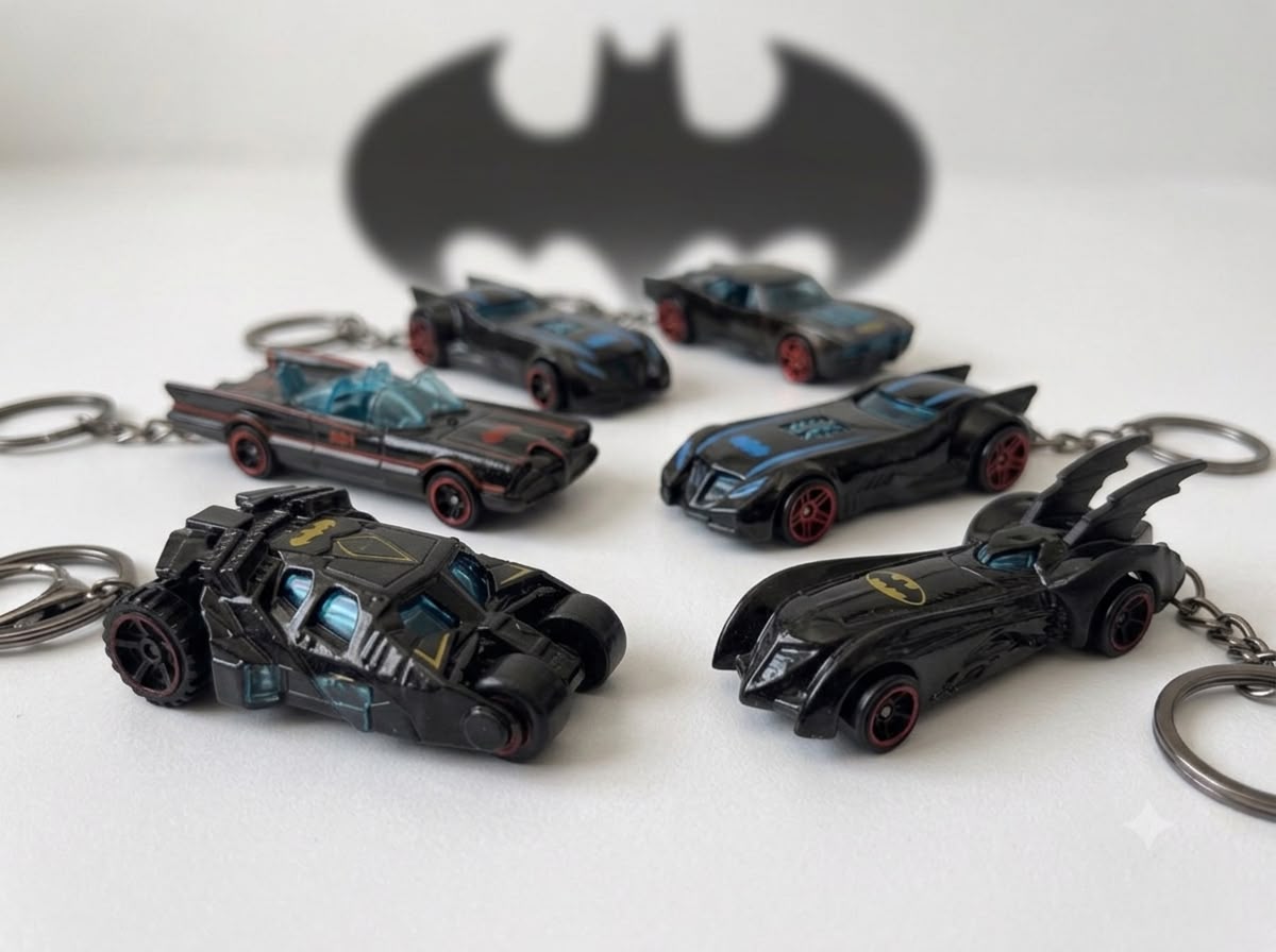 Batman Batmobile Die-Cast Metal Car Keychain