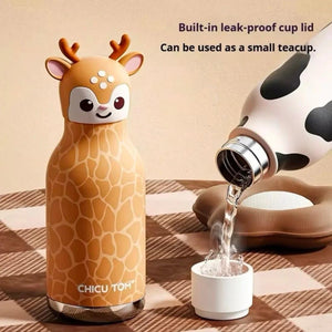 The Safari Friends Cute Cartoon Animal Insulated Water Bottle for Kids
