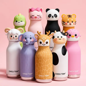 The Safari Friends Cute Cartoon Animal Insulated Water Bottle for Kids