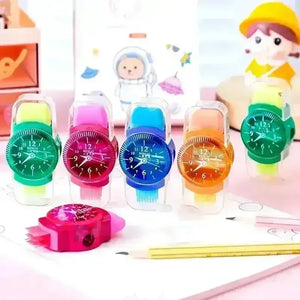 3 In 1 Watch Shaped Eraser Sharpener - KawaiWorld