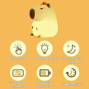 3D Silicon Capybara Night Lamp - KawaiWorld