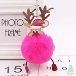 Christmas Fawn Plush Ball Keychain - KawaiWorld
