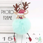 Christmas Fawn Plush Ball Keychain - KawaiWorld