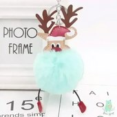 Christmas Fawn Plush Ball Keychain - KawaiWorld