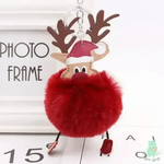 Christmas Fawn Plush Ball Keychain - KawaiWorld