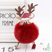 Christmas Fawn Plush Ball Keychain - KawaiWorld