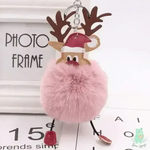 Christmas Fawn Plush Ball Keychain - KawaiWorld