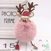 Christmas Fawn Plush Ball Keychain - KawaiWorld