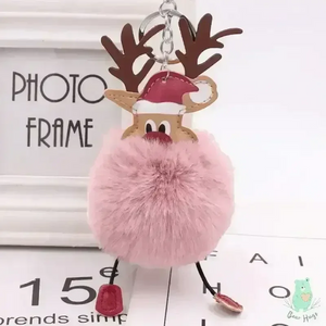 Christmas Fawn Plush Ball Keychain - KawaiWorld