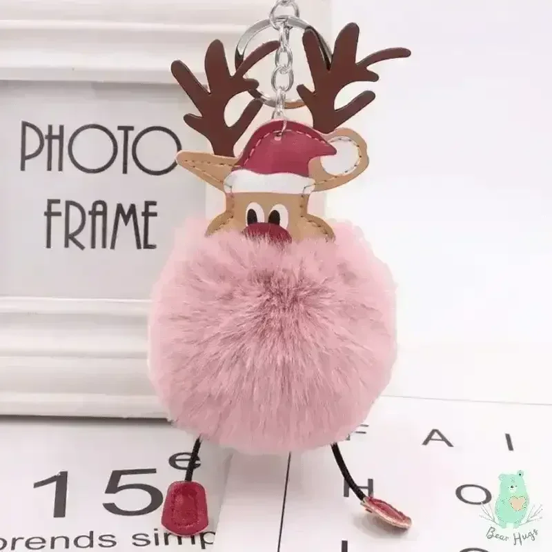 Christmas Fawn Plush Ball Keychain - KawaiWorld