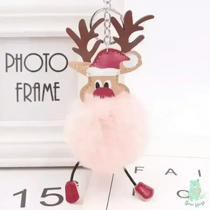 Christmas Fawn Plush Ball Keychain - KawaiWorld