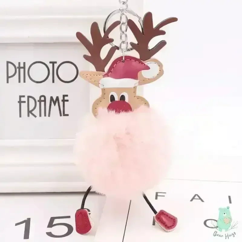 Christmas Fawn Plush Ball Keychain - KawaiWorld