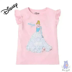 Cinderella Graphic Print Crew-Neck T-shirt with Embellishments - KawaiWorld