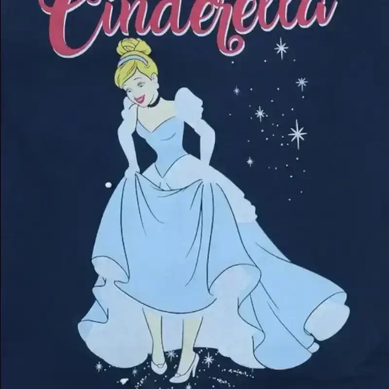 Cinderella Print Round-Neck T-shirt - KawaiWorld