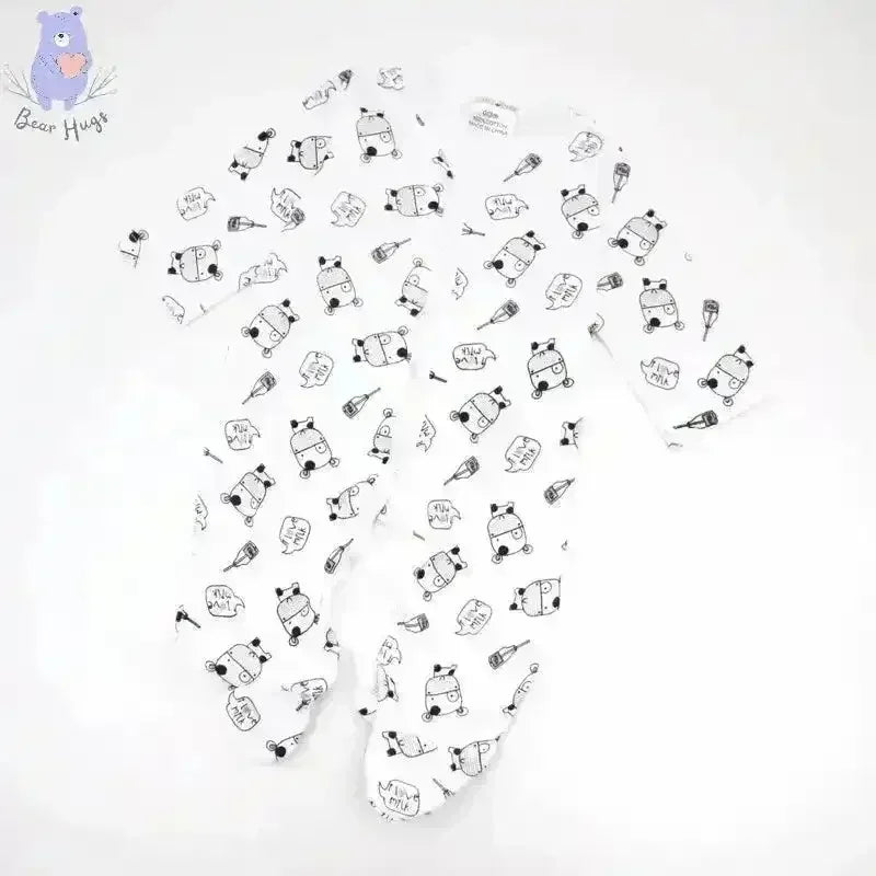Cow Print Sleeping Suit / Romper (3 pcs) - KawaiWorld
