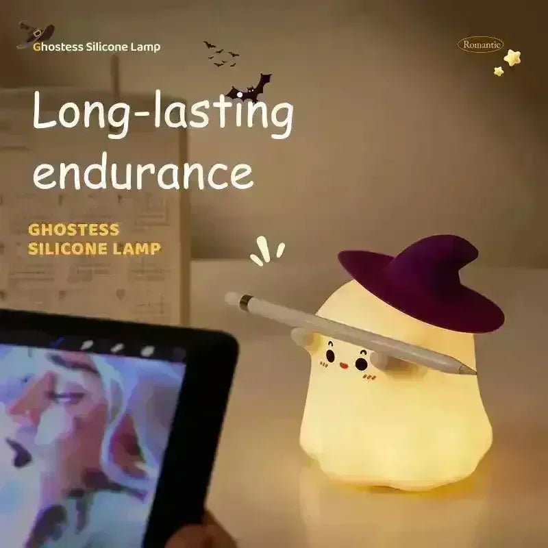 Cute 3D Ghost Silicone Night Lamp - KawaiWorld