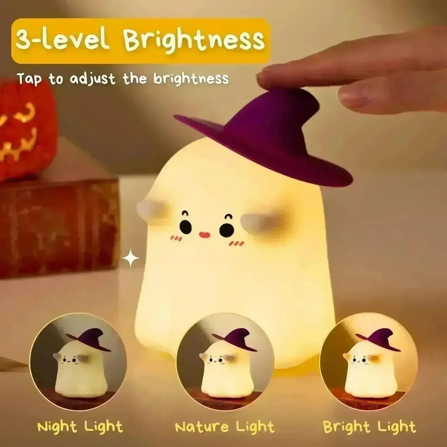 Cute 3D Ghost Silicone Night Lamp - KawaiWorld