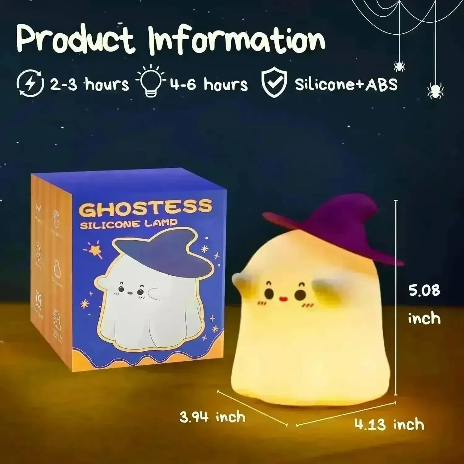 Cute 3D Ghost Silicone Night Lamp - KawaiWorld