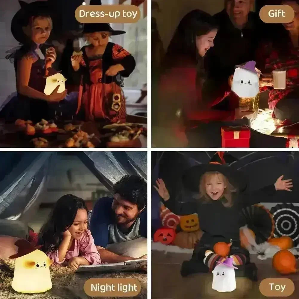 Cute 3D Ghost Silicone Night Lamp - KawaiWorld