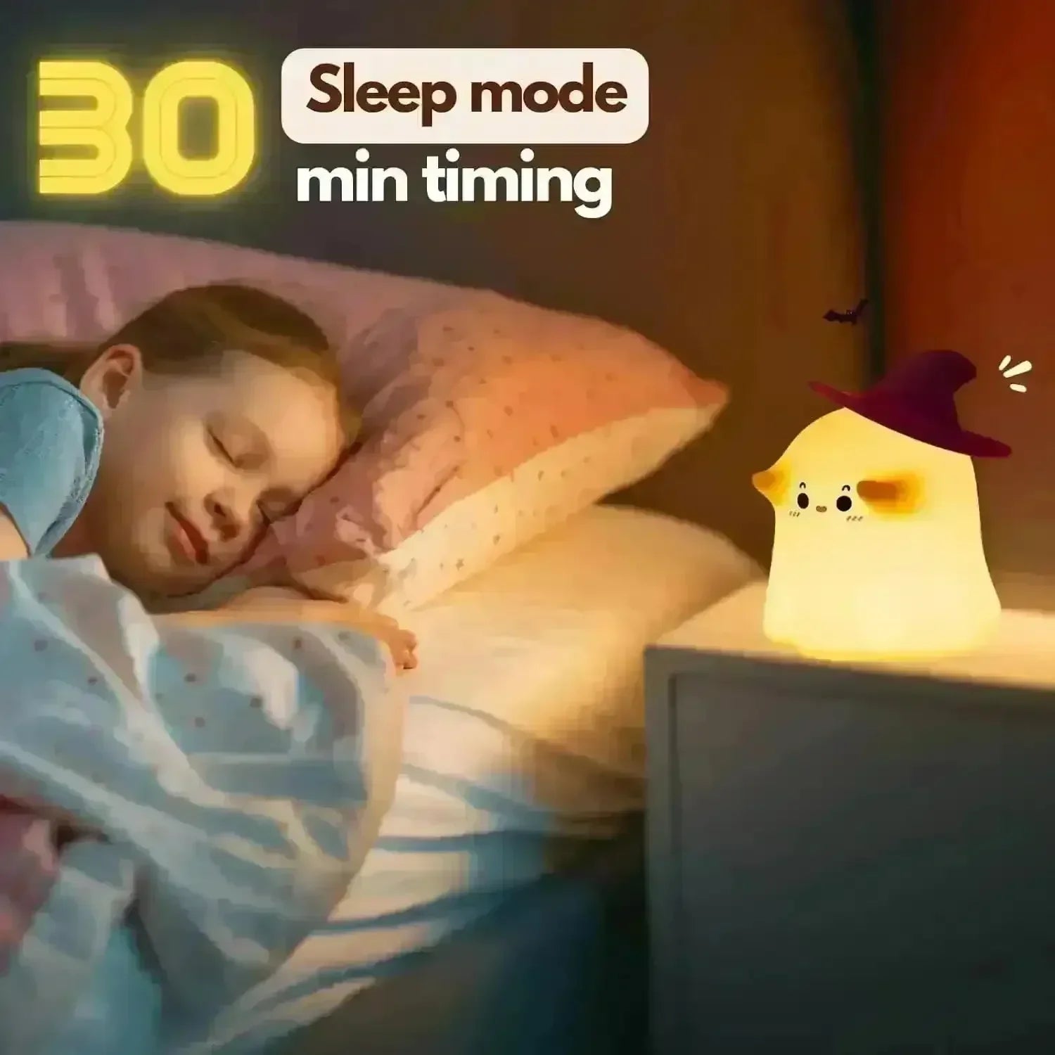 Cute 3D Ghost Silicone Night Lamp - KawaiWorld