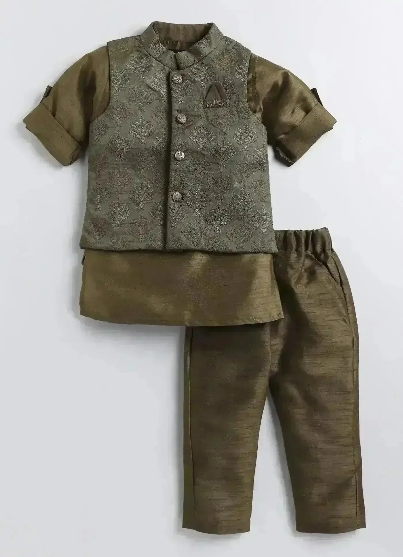 Embroidered Jacket Kurta Set - KawaiWorld