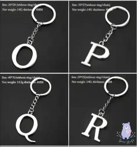English Letters Keychain A to Z - KawaiWorld