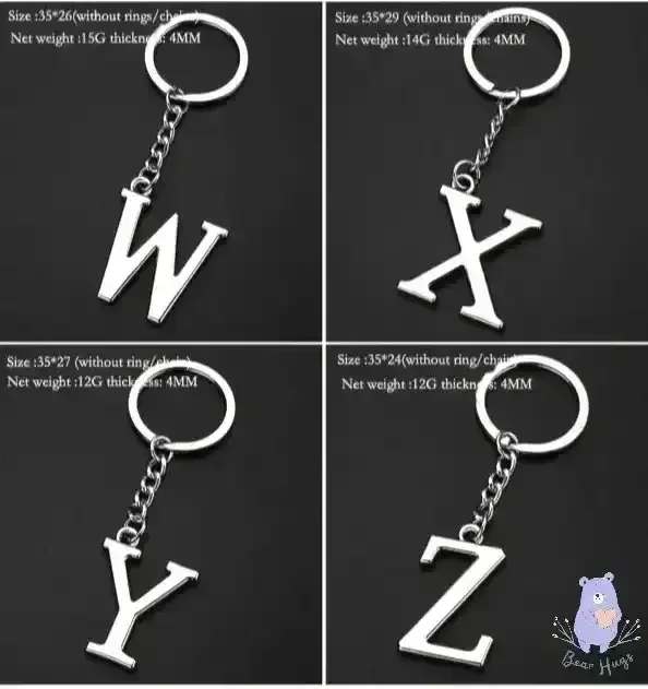 English Letters Keychain A to Z - KawaiWorld