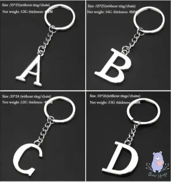 English Letters Keychain A to Z - KawaiWorld