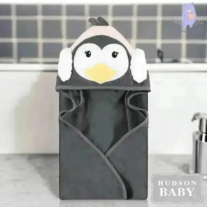 Hudson Baby Hooded Towel (Earmuff Penguin) - KawaiWorld
