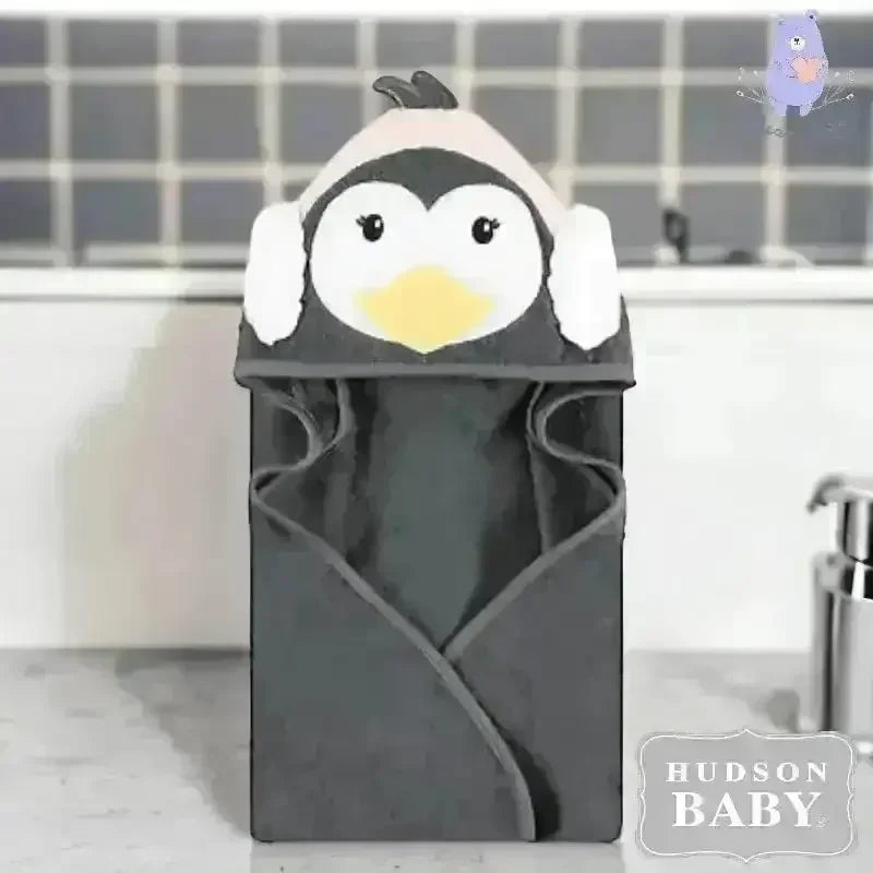 Hudson Baby Hooded Towel (Earmuff Penguin) - KawaiWorld