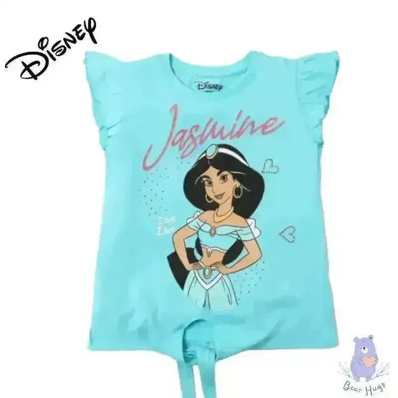 Jasmine Print Round-Neck T-shirt - KawaiWorld